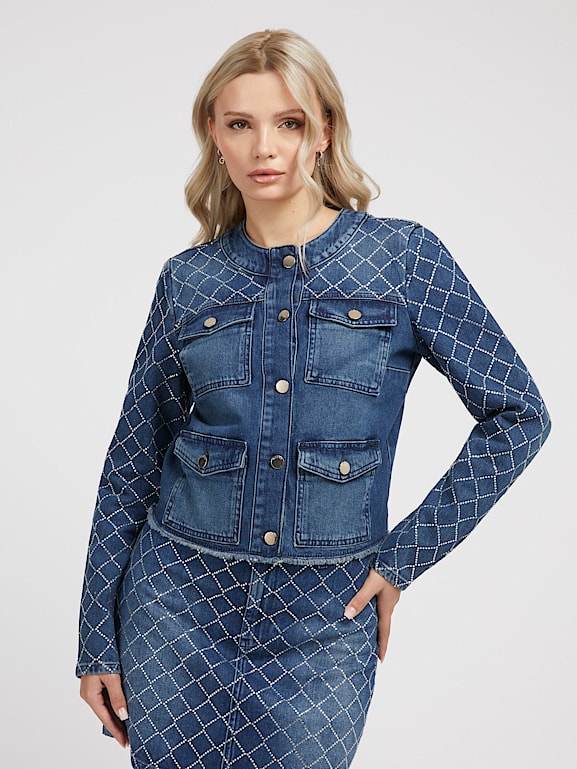 Guess denim cheap jacket womens