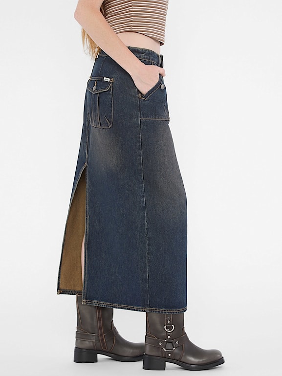 Denim skirt guess outlet