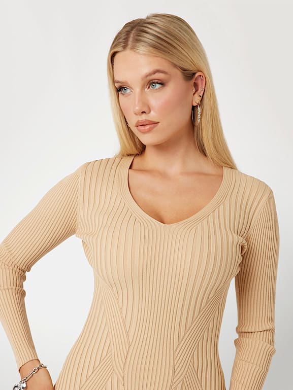 GUESS® Rib knit sweater mini dress Women GUESS® Rib knit sweater mini dress Women