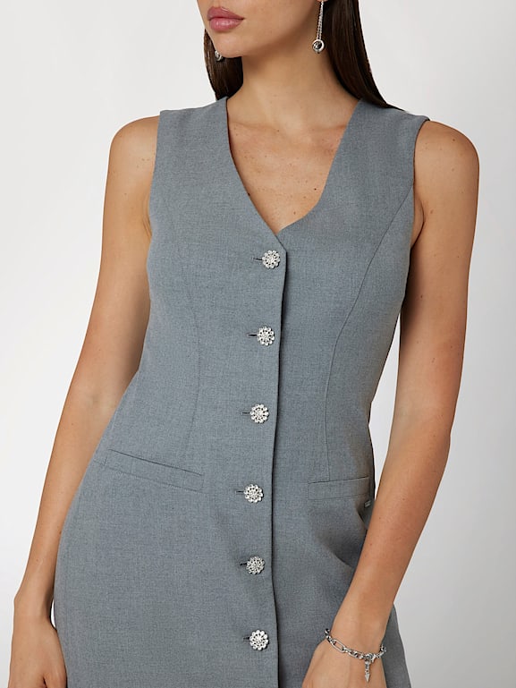 Grey button dress outlet