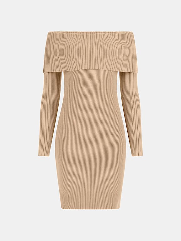 GUESS Off shoulder sweater mini dress Women