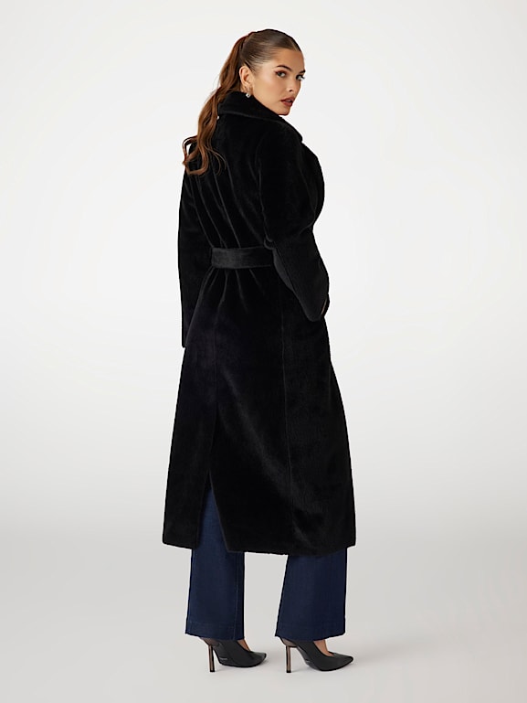GUESS Manteau long fourrure synthetique