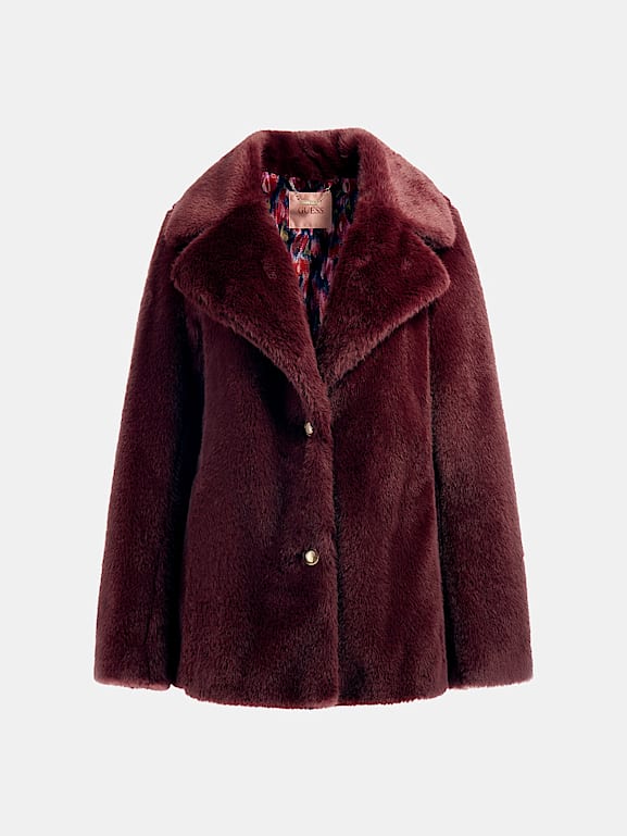 Burgundy guess coat store
