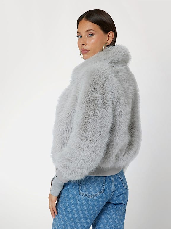 GUESS Faux fur bomber jacket Women