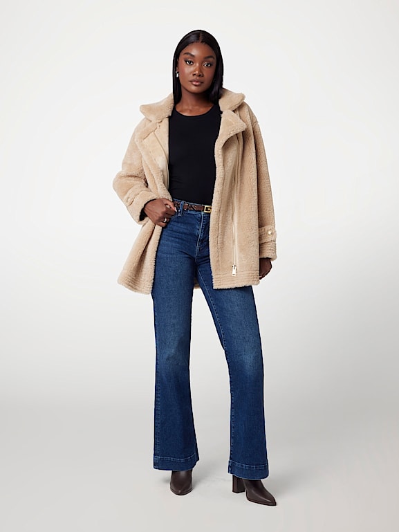 GUESS Abrigo de borreguito sintetico Mujer