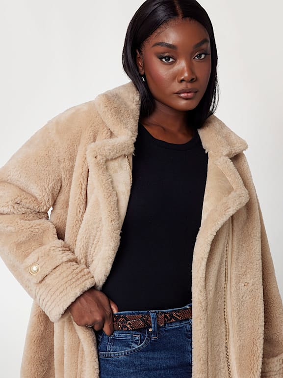 GUESS Faux shearling coat Women