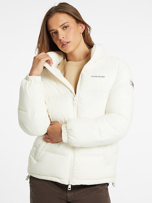 Women white puffer jacket cheap