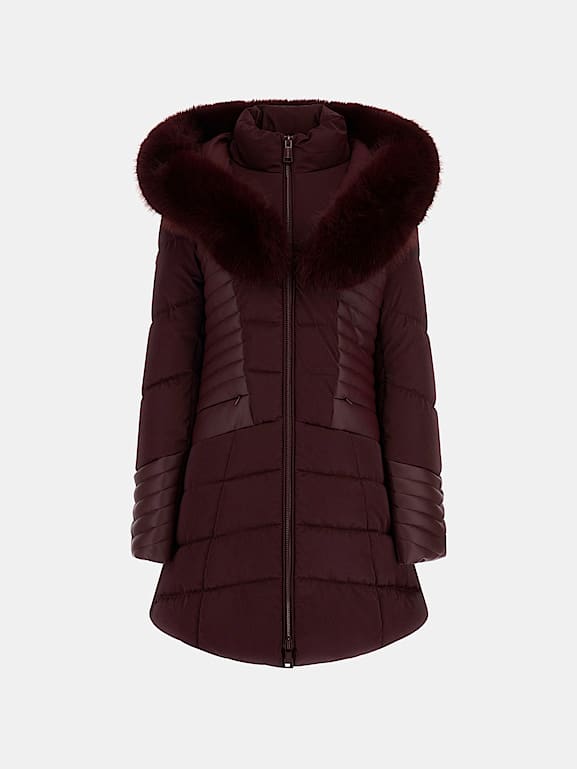 GUESS Doudoune capuche fausse fourrure
