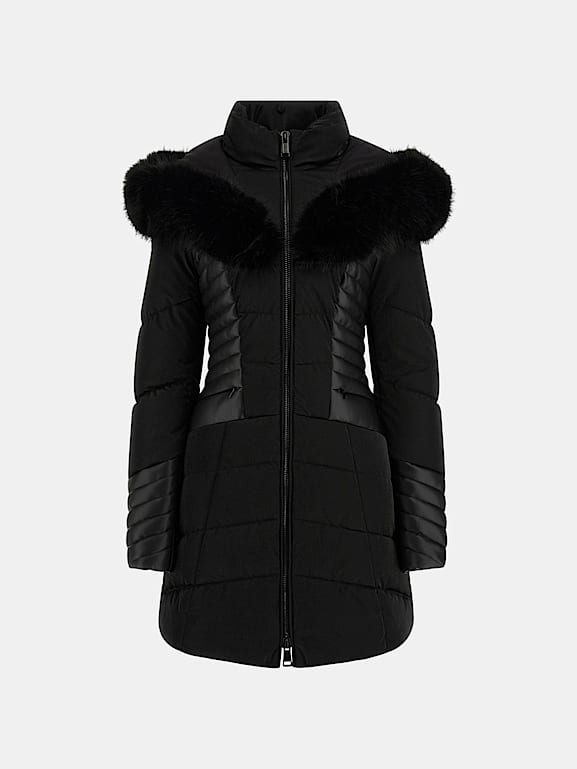 GUESS Doudoune capuche fausse fourrure