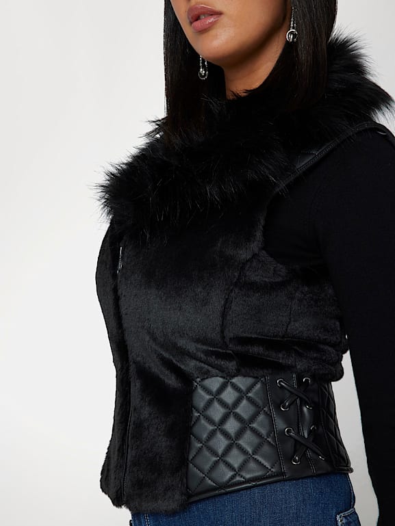 GUESS Faux fur vest Women
