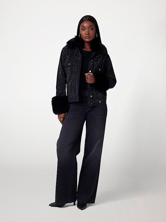 Black jacket with rhinestones new arrivals