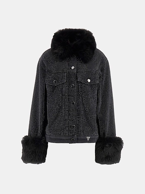 GUESS Rhinestones denim jacket Women