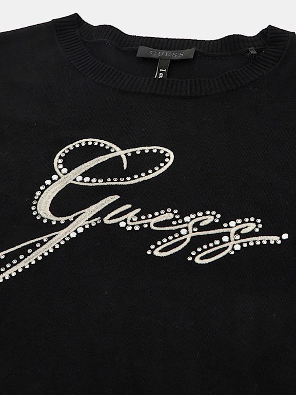 GUESS Rhinestones front logo sweater