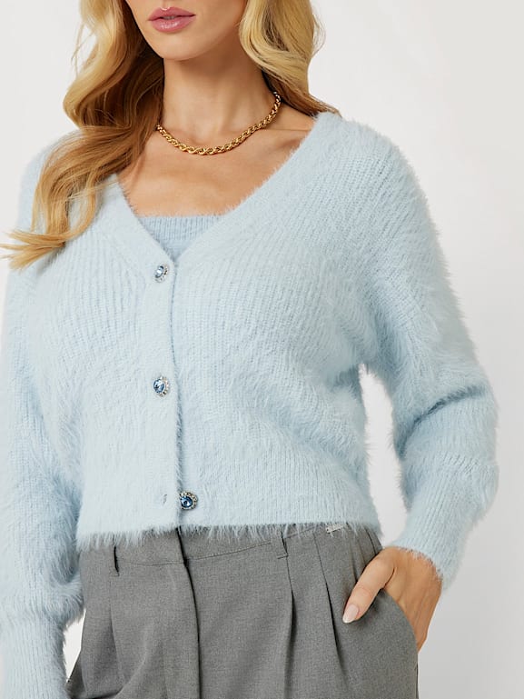 GUESS Fuzzy yarn cardigan Women