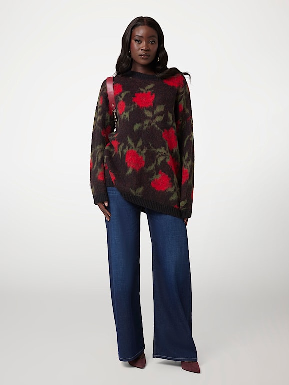 GUESS Wool blend roses pullover Women