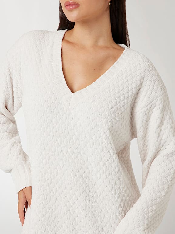 Chenille white sweater 2025