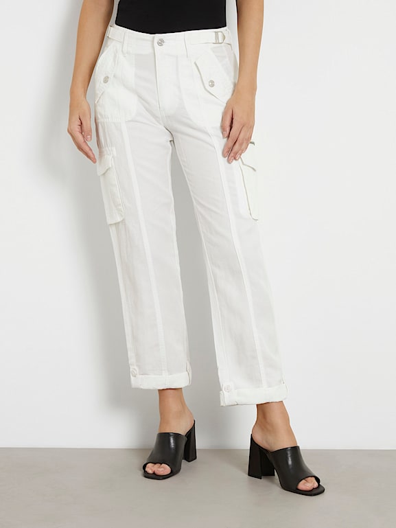 Pantalon Cargo Blanc Femme