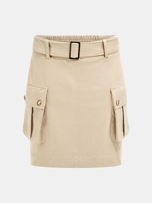 Faux suede buckle skirt online