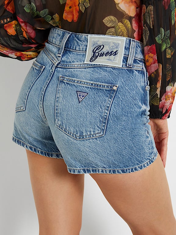Mid rise jean shorts womens cheap
