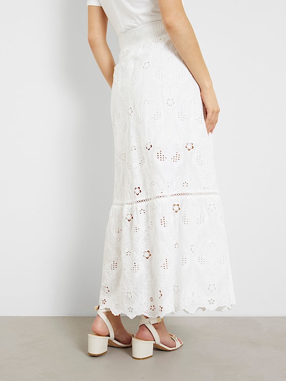 GUESS Embroidered long skirt Women