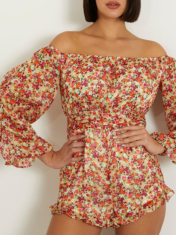 Guess floral jumpsuit outlet