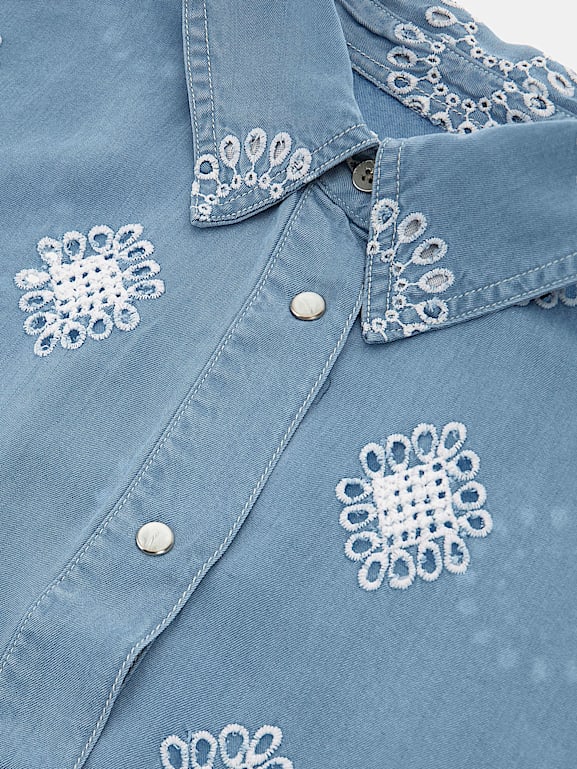 GUESS® Embroidered denim shirt