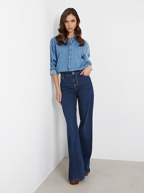 GUESS Chemise en jean decontractee Femme