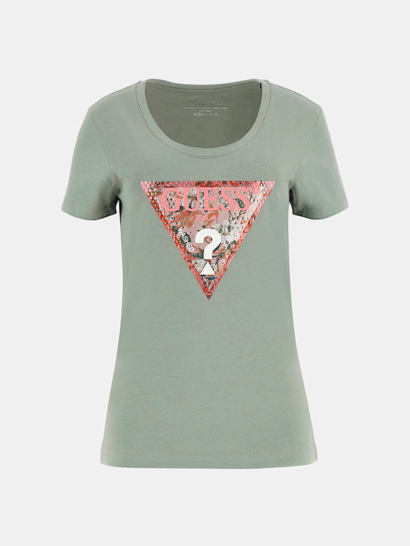 Pink and green guess shirt new arrivals
