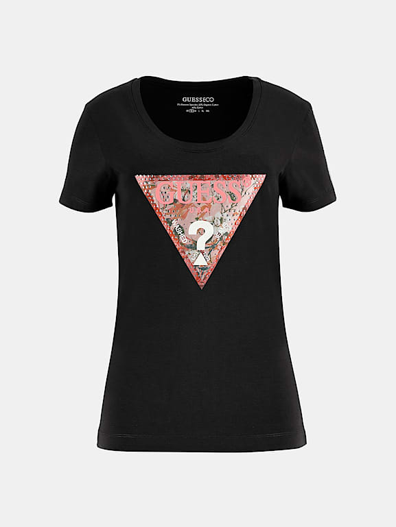 GUESS Flower logo t shirt Women