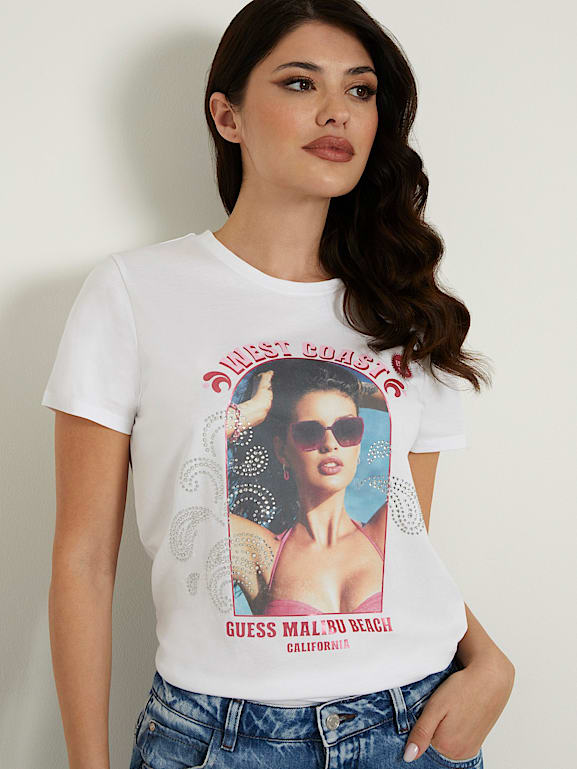 GUESS® T-shirt estampado à frente Mulher