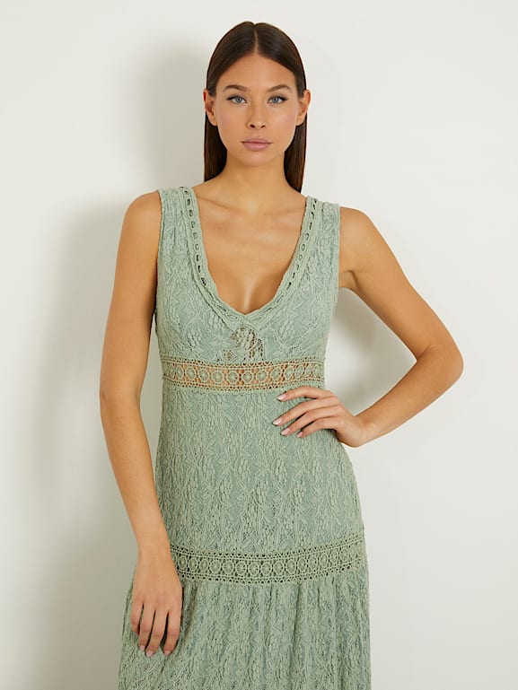 Guess green lace dress outlet