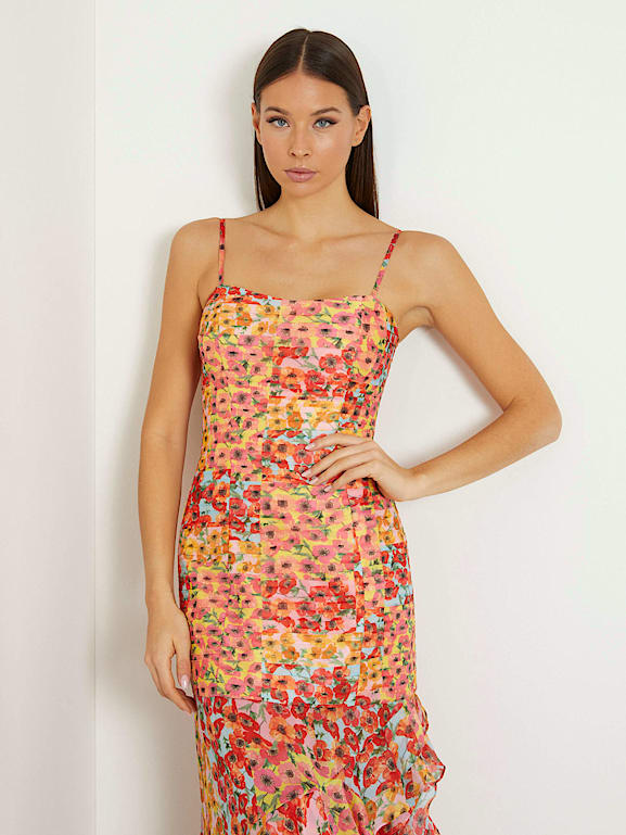 GUESS Robe longue imprime floral Femme
