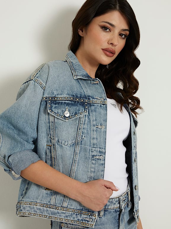 Veste en jean imprimé dos 2025