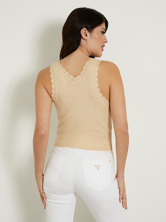 Beige sweater tank deals