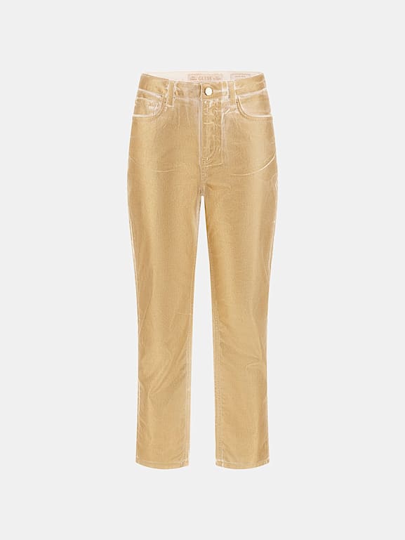 Guess gold metallic jeans deals