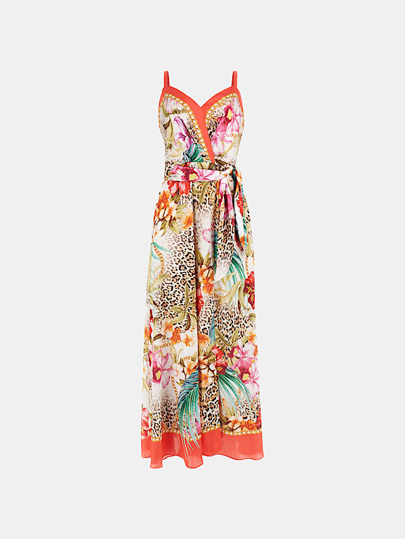 Robe longue imprimée fleurs guess deals