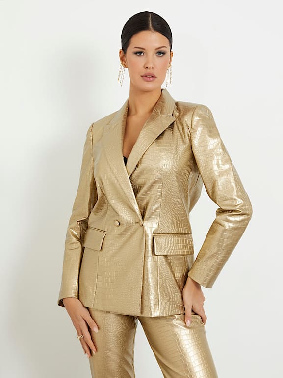 Metallic blazer womens deals