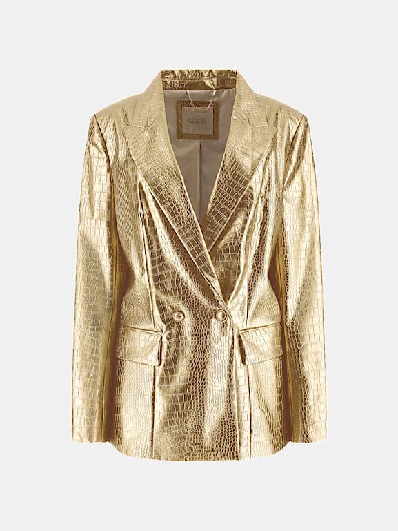 Metallic sale gold blazer