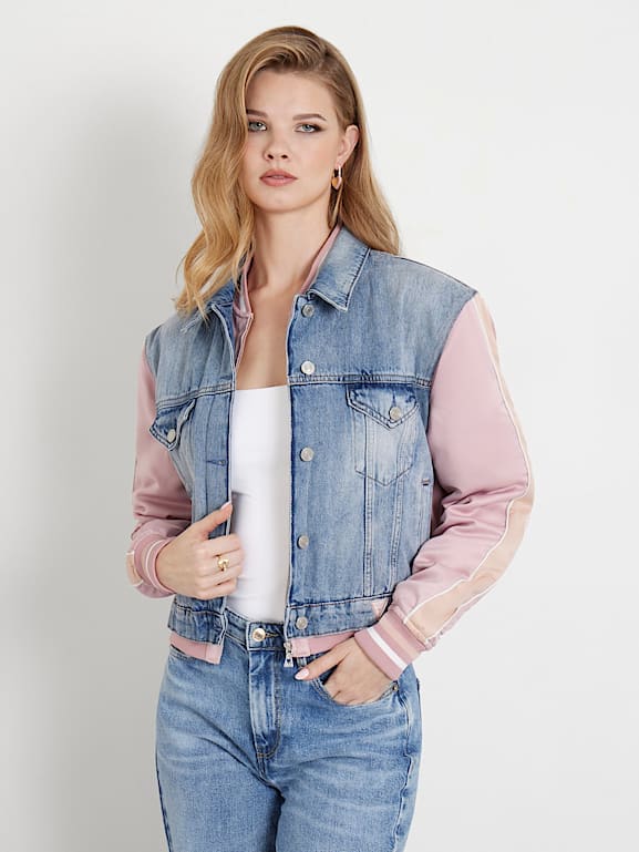 GUESS Giacca jeans ricamo posteriore Donna