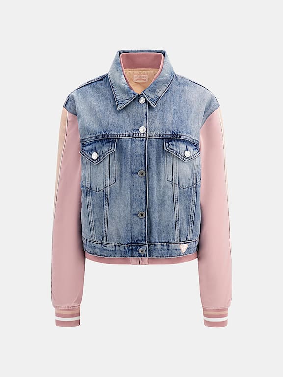 GUESS Back embroidery denim jacket Women