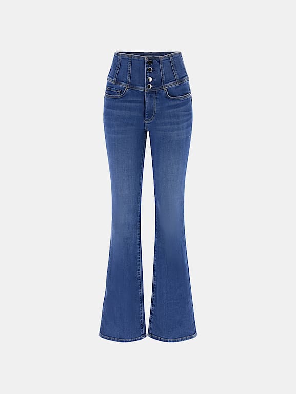 GUESS Jeans vita alta a zampa Donna