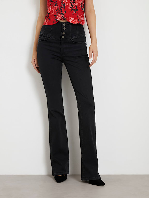 La Quebradora Fringe High Rise Flare Jeans (Black) – Valeria'S