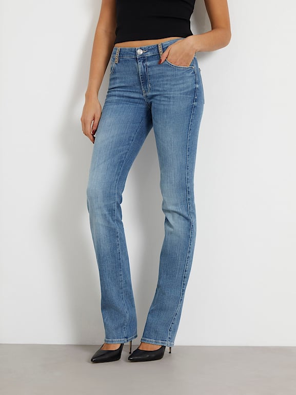 GUESS Mid rise straight denim pant Women