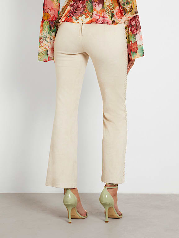 Faux suede discount flare pants