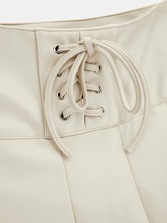 Guess white outlet leather skirt