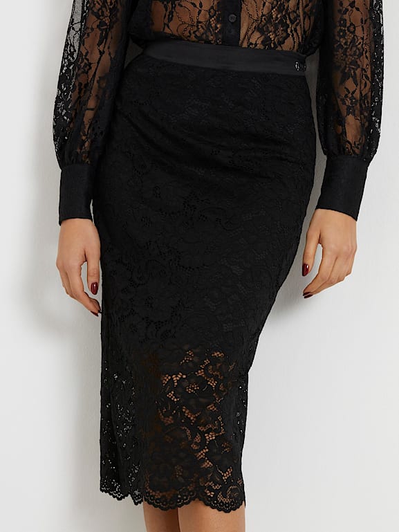 GUESS Lace midi skirt Women