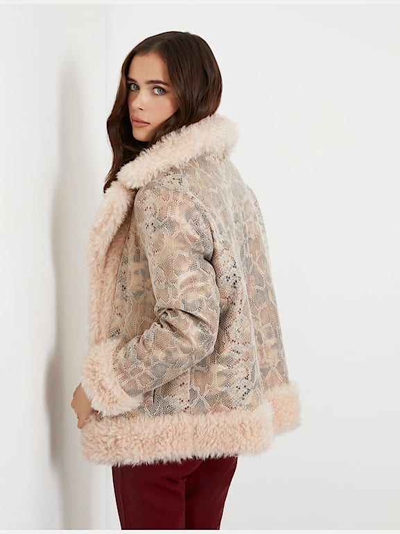 Guess reversible jacket discount with faux fur