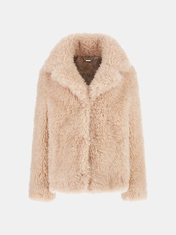 Guess reversible jacket with faux fur best sale