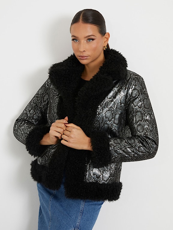 Veste fausse fourrure guess sale