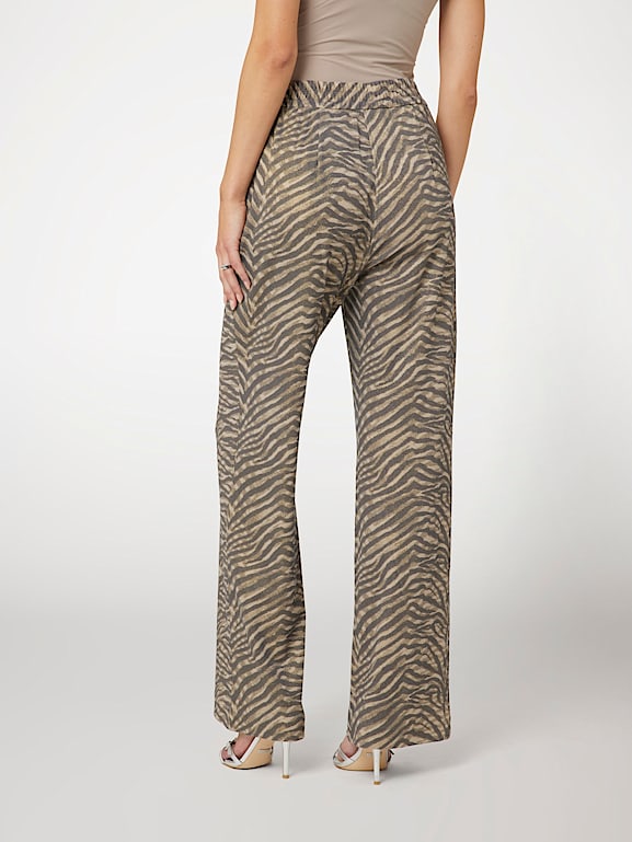 GUESS Zebra print flare pant Women